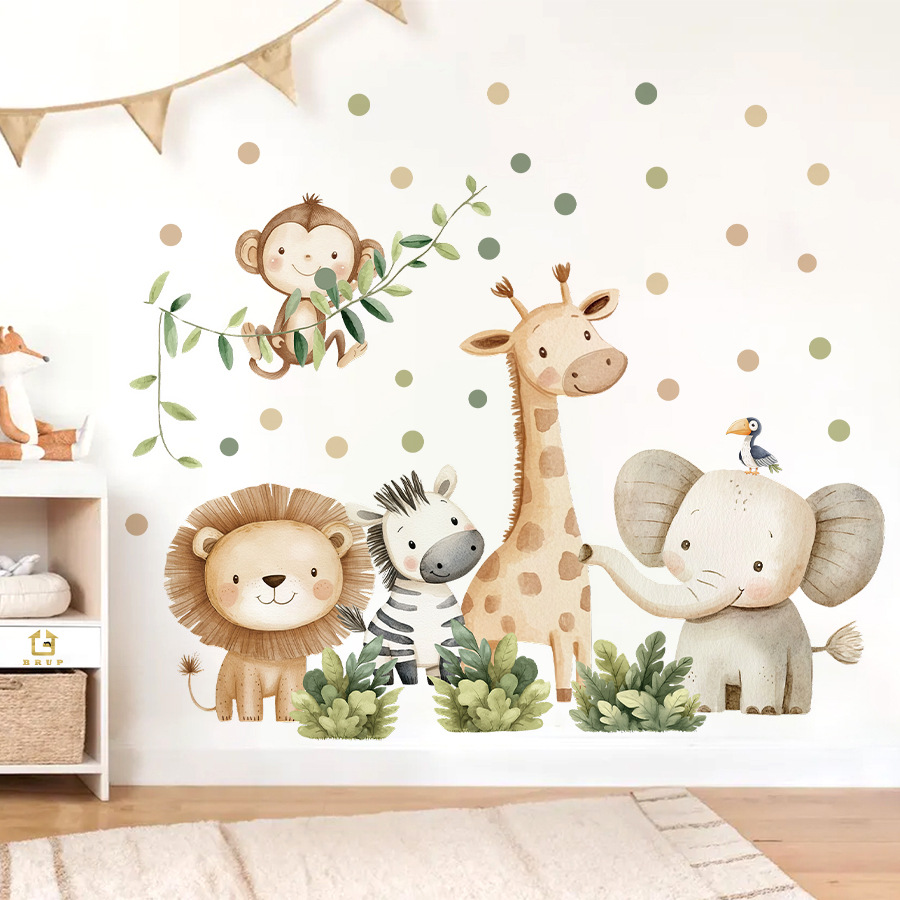 Baby Nursery Modern - Boho 숲 동물 벽 스티커 어린이