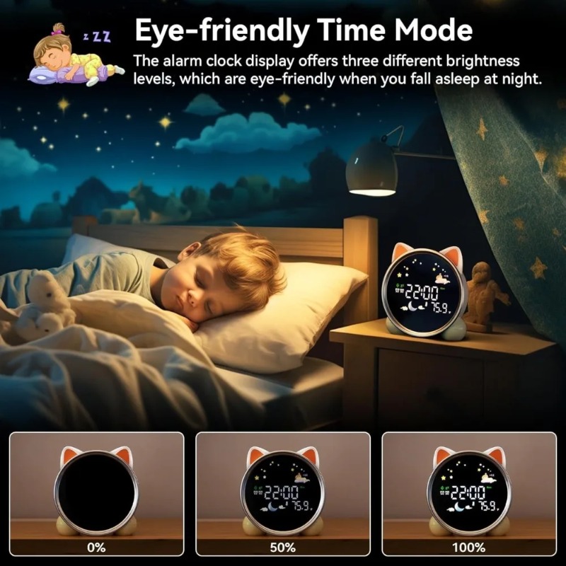 Sound Sleep Trainer Clock - 어린이 알람 시계, 일어나기 쉬운 디자인,