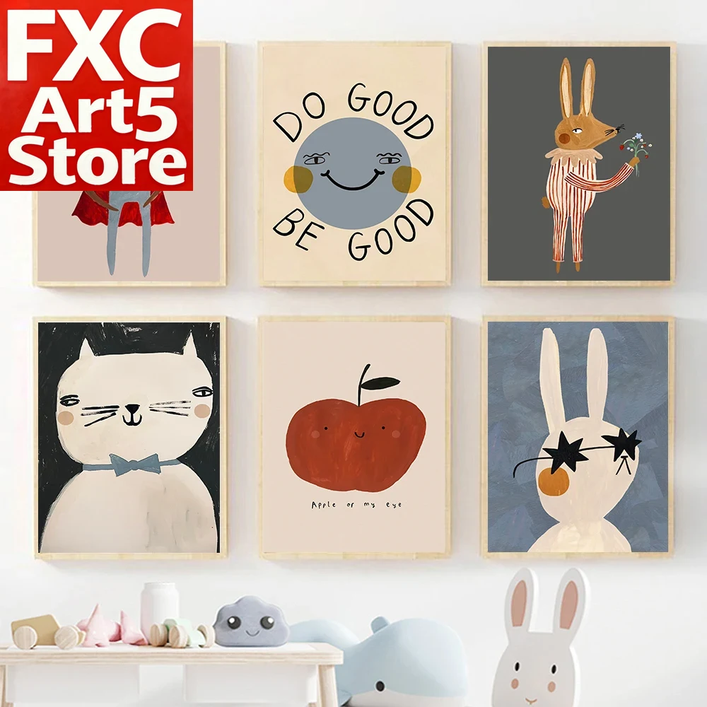 Baby Nursery Quotes - 1PC 프레임리스 재미있는 만화 토끼 곰