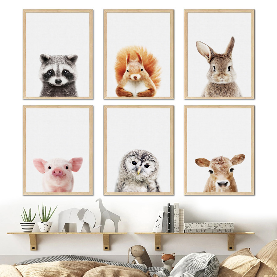 Baby Nursery Picture Frames - (프레임 없음) 다람쥐 토끼 여우 올빼미
