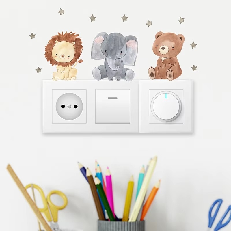 Baby Nursery Modern - 귀여운 숲 동물 어린이를위한 벽 스티커