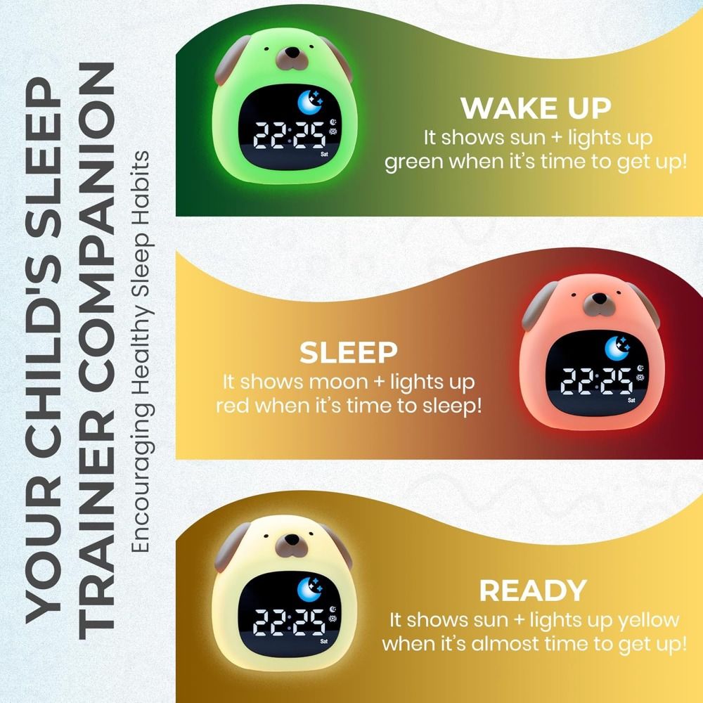 새로운 밝은 알람 시계 강아지 디자인 수면 교육기 유아 - Sound Sleep Trainer Clock 리뷰 및 가격