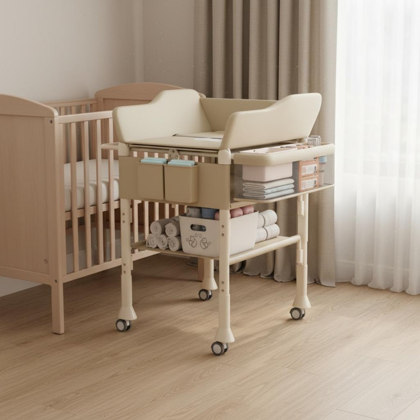 아기 목욕 및 기저귀 교환대 2 in 1 높이 조절 가 - Baby Nursery Unisex 리뷰 및 가격
