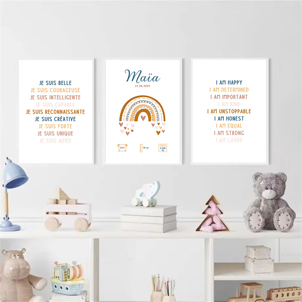 맞춤형 아기 이름 생일 포스터, 교육 견적 아트 프린트 - Baby Nursery Quotes Wall Art 리뷰 및 가격